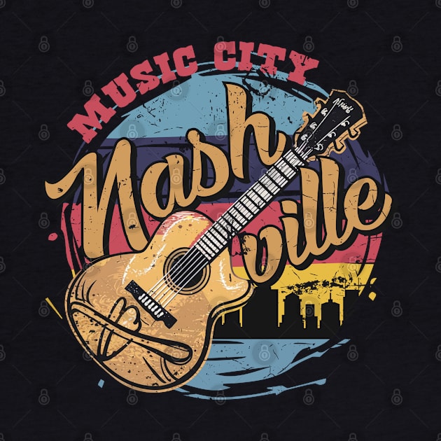 Vintage Nashville Music City by Alure Prints